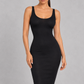 Sculp Sleeveless Crew Neck Long Bodycon Dress
