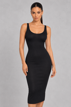 Sculp Sleeveless Crew Neck Long Bodycon Dress