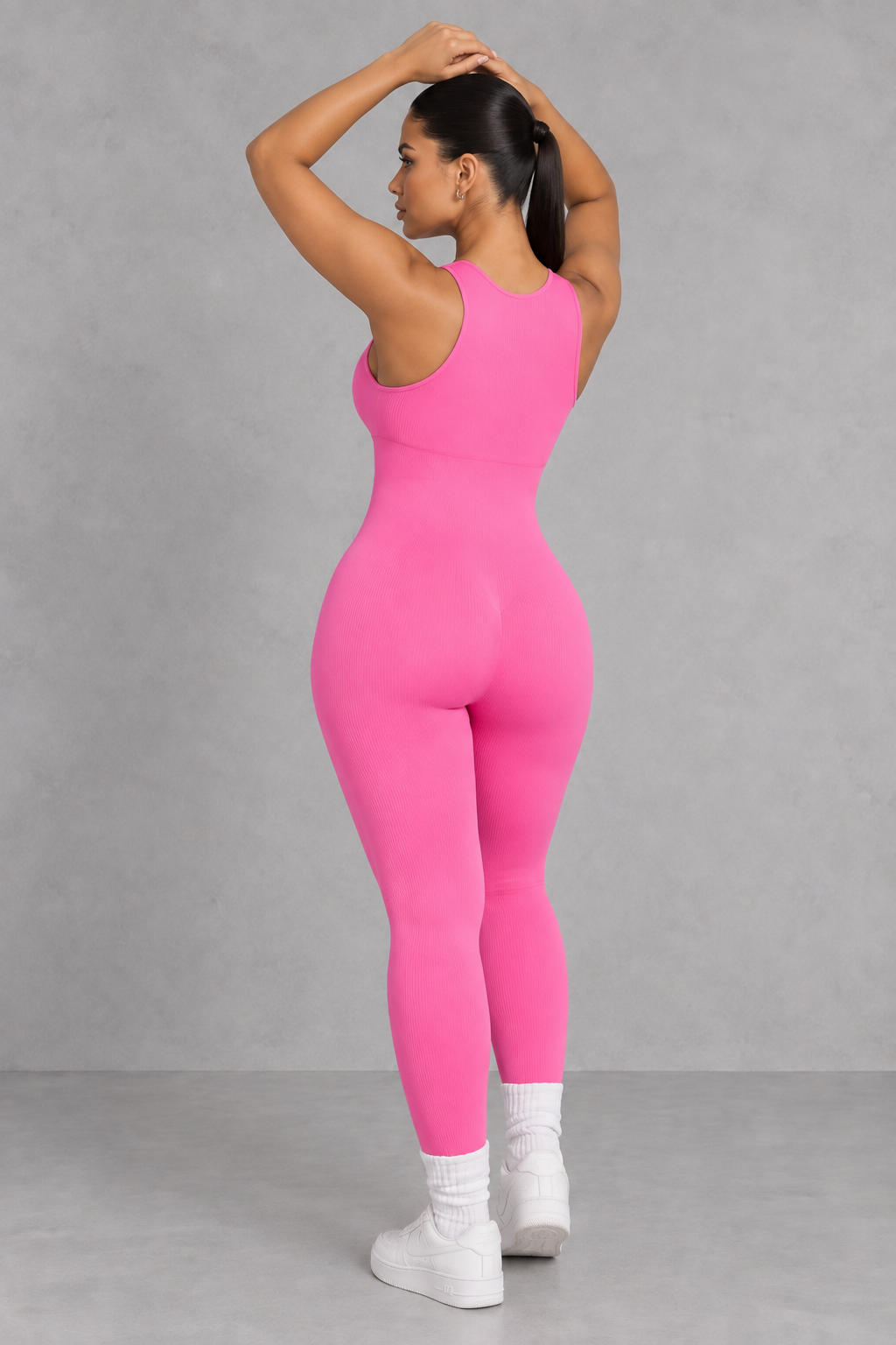 Sculp SnatchedKnit Front-Zip Sculpting Jumpsuit