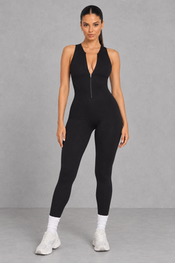 Sculp SnatchedKnit Front-Zip Sculpting Jumpsuit