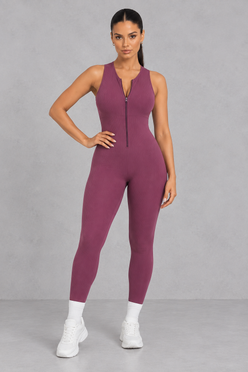 Sculp SnatchedKnit Front-Zip Sculpting Jumpsuit