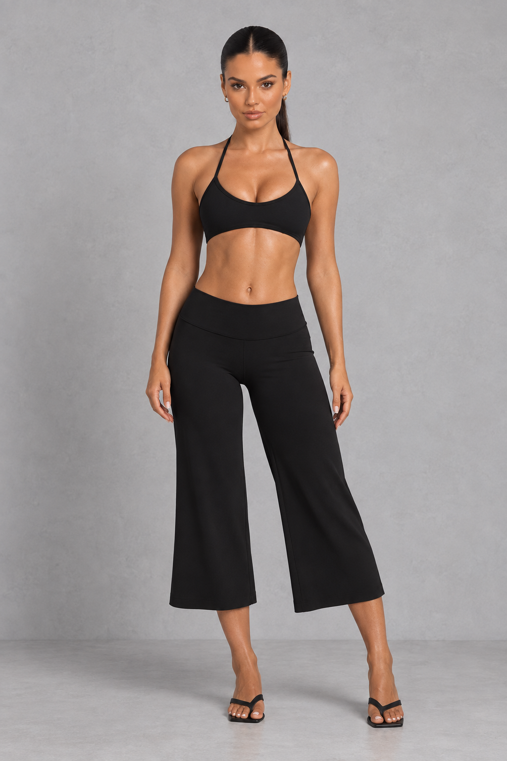 Sculp High-Waisted Wide-Leg Capri Pants