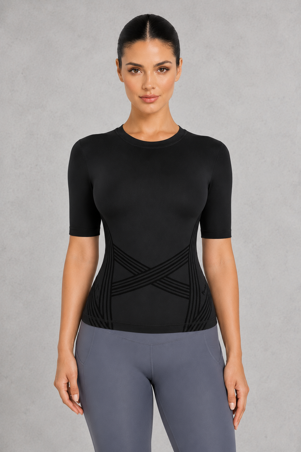 Sculp Slim-Fit Short Sleeve Fitness Shapewear Top