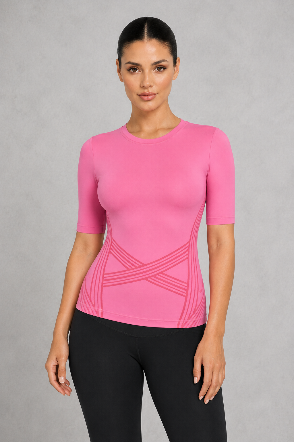 Sculp Slim-Fit Short Sleeve Fitness Shapewear Top