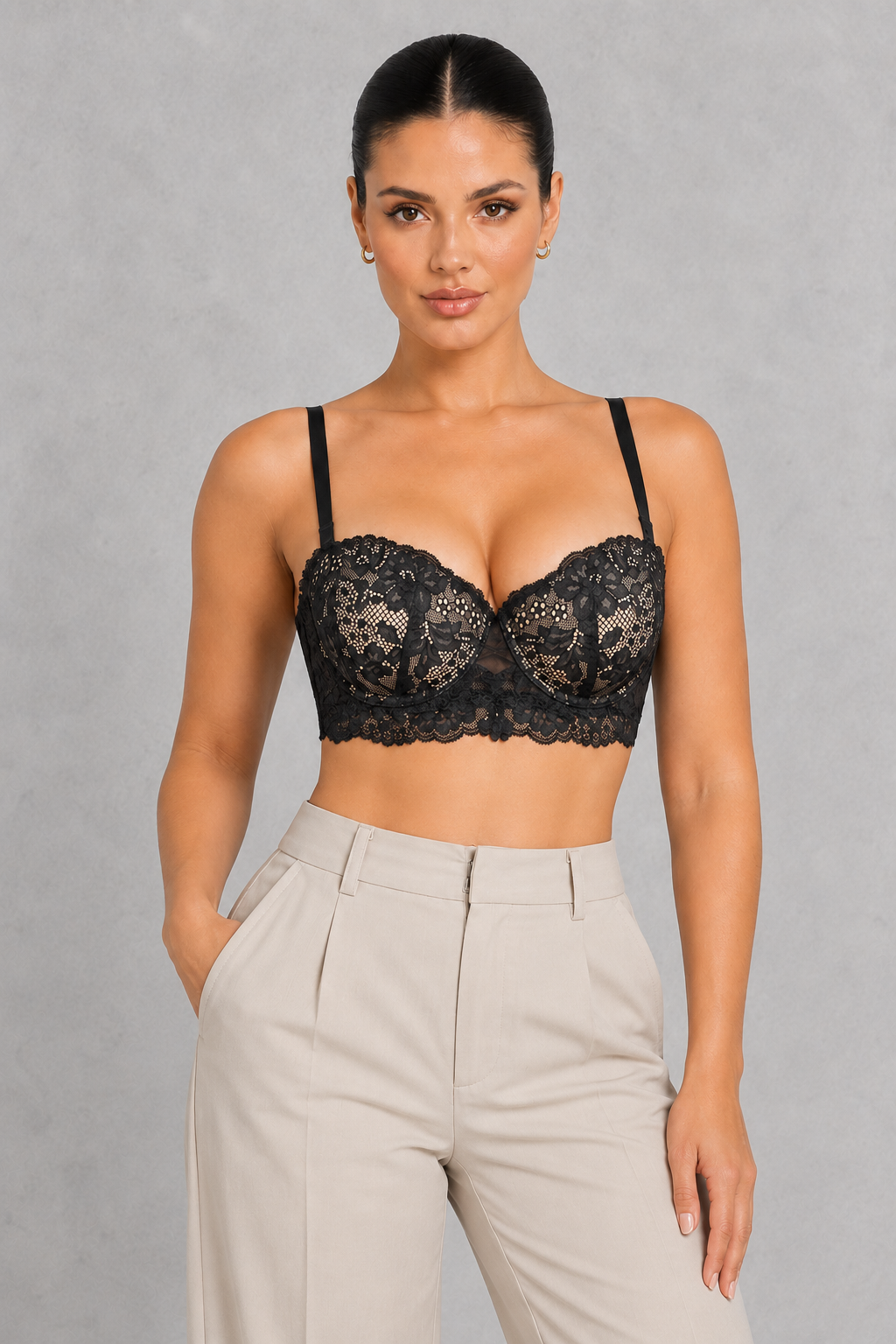 Sculp Floral Lace Push-Up Bra – Underwired Half Cup