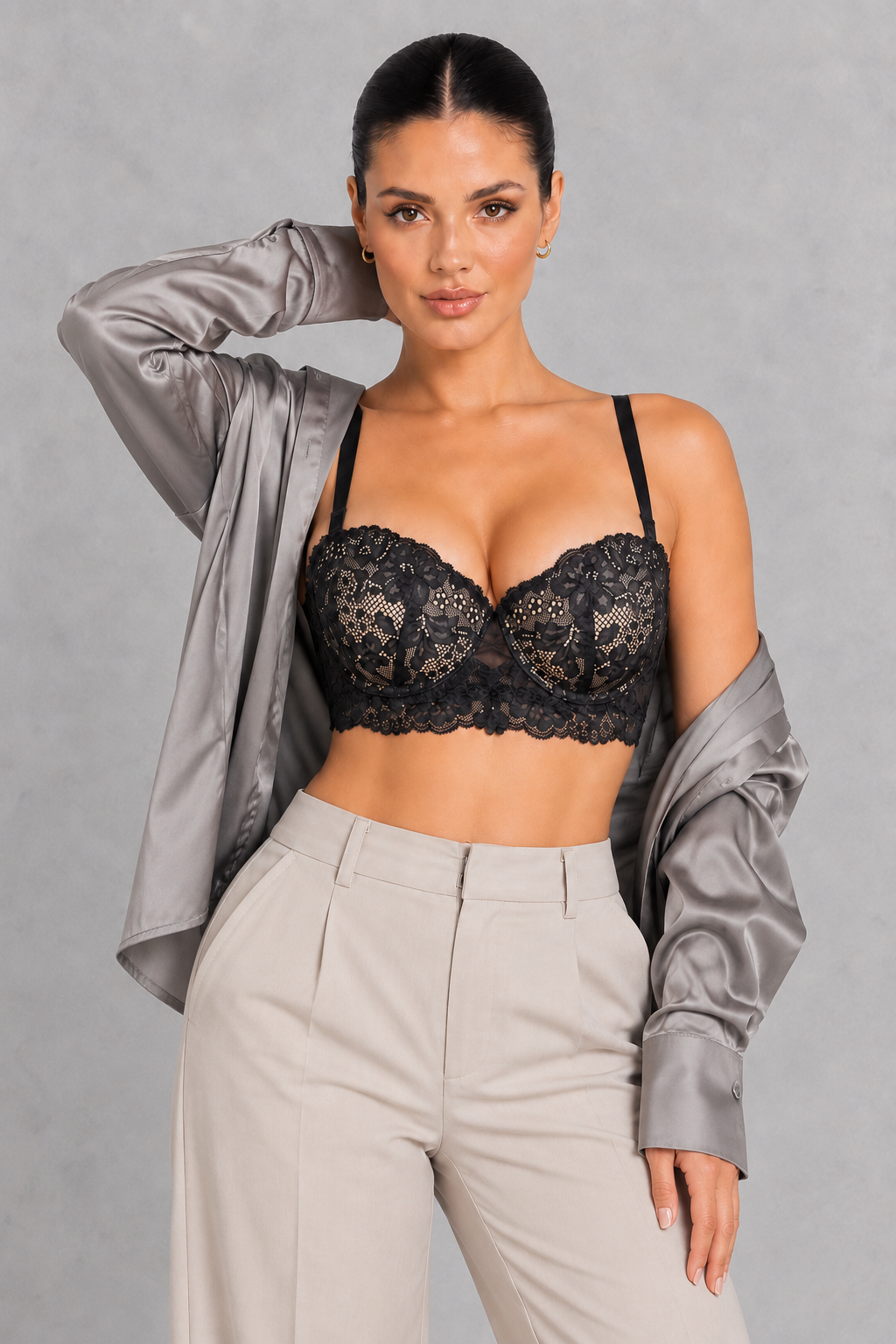 Sculp Floral Lace Push-Up Bra – Underwired Half Cup