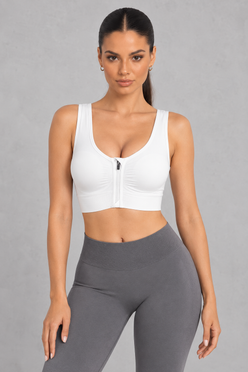 Sculp Front Zip Sports Bra – Seamless Wireless Support