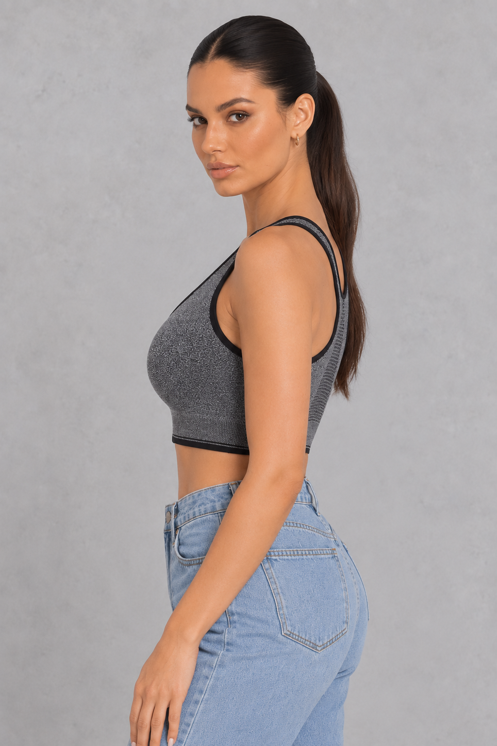 Sculp Front Zip Sports Bra – Seamless Wireless Support