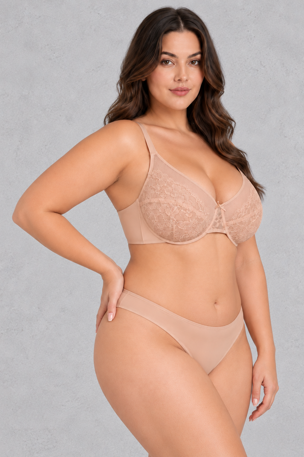Sculp Plus Size Full Cup Floral Lace Minimiser Support Bra