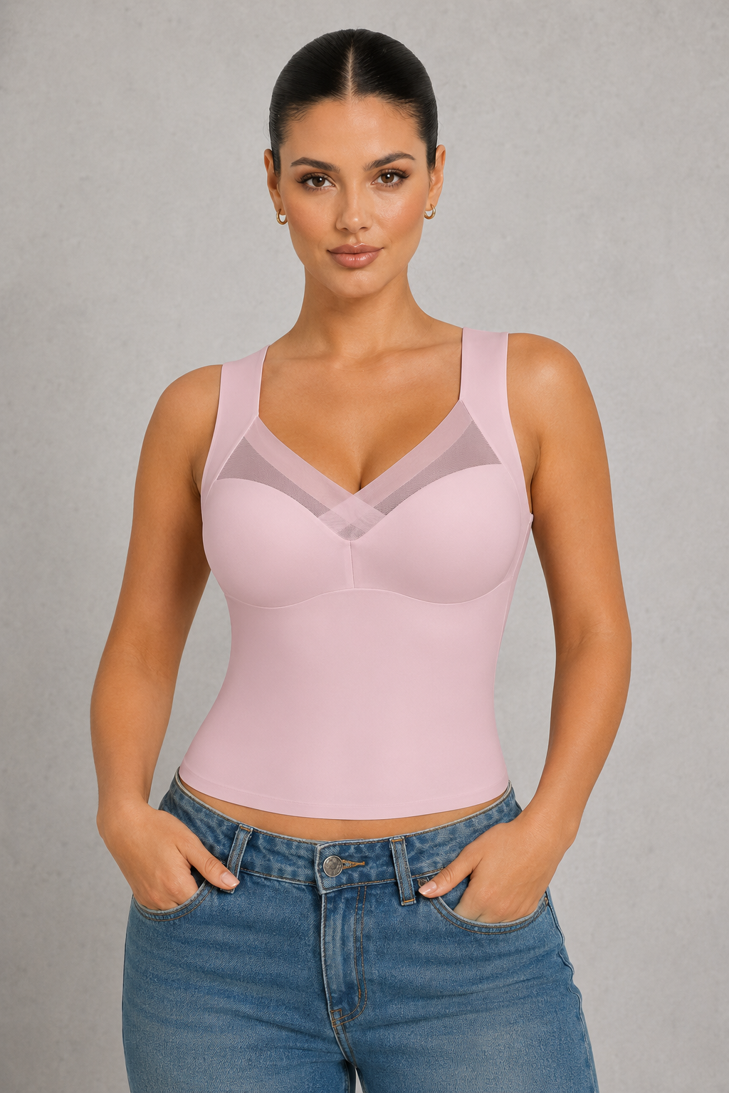 Sculp Crisscross Mesh Wireless Tank Bra