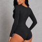 SculpStore Long Sleeve Sculpt Bodysuit | Seamless Tummy Control Thong