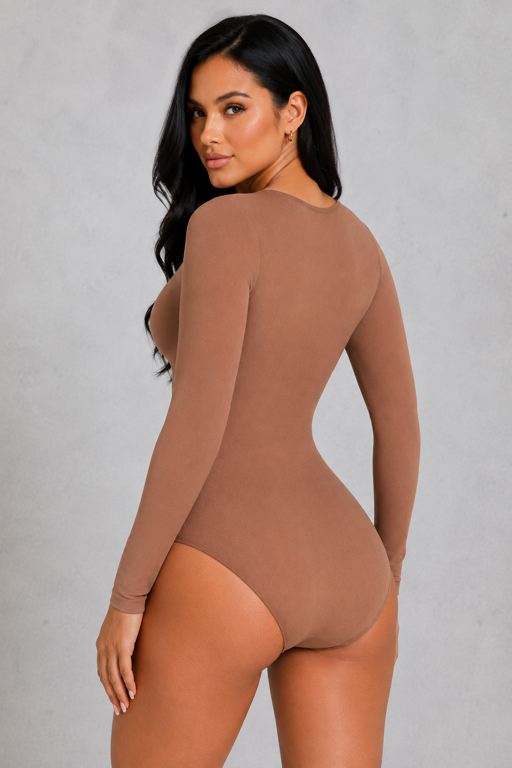 SculpStore Long Sleeve Sculpt Bodysuit | Seamless Tummy Control Thong