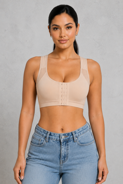 SculpStore Compression Bra - Post Surgery Front Closure Wireless Recovery Bra