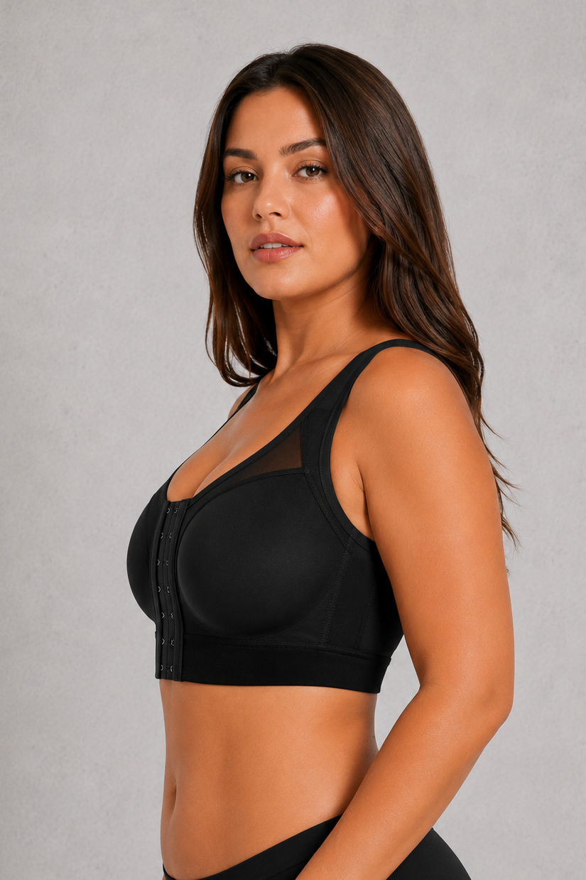SculpStore Compression Bra - Post Surgery Front Closure Wireless Recovery Bra