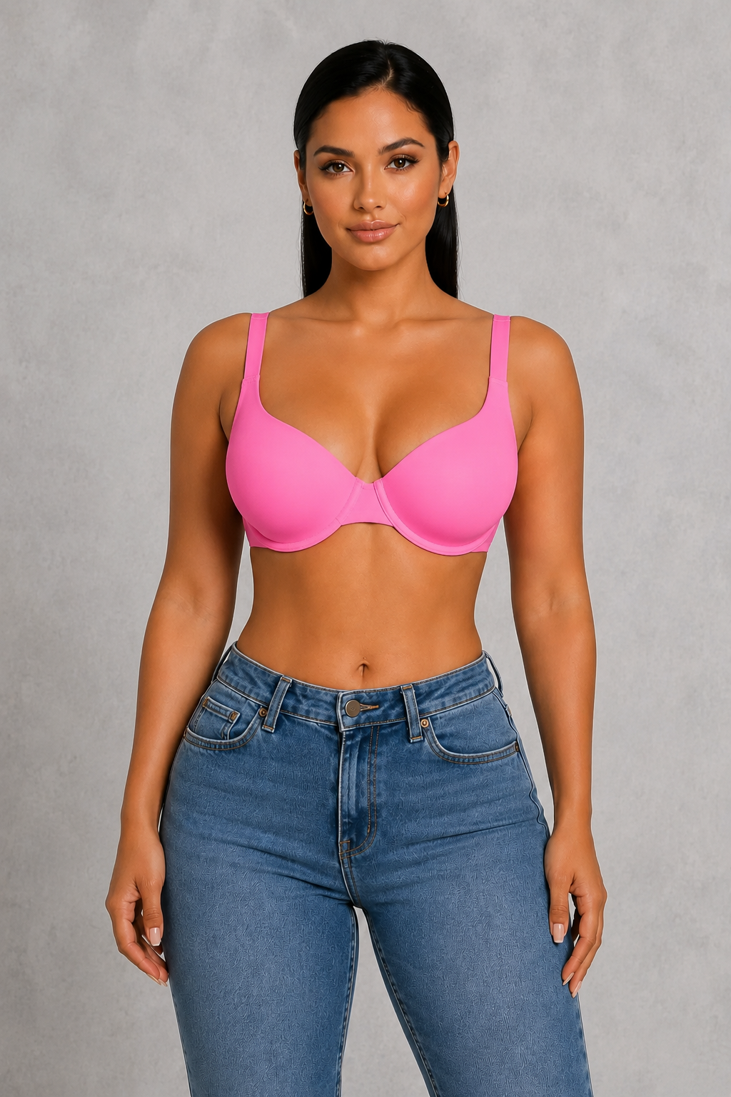 SculpStore Seamless Plunge Bra - Underwired T-Shirt Bra, Full Support