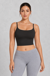 Seamless cropped cami with built-in padded bra and adjustable straps