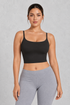 Seamless cropped cami with built-in padded bra and adjustable straps