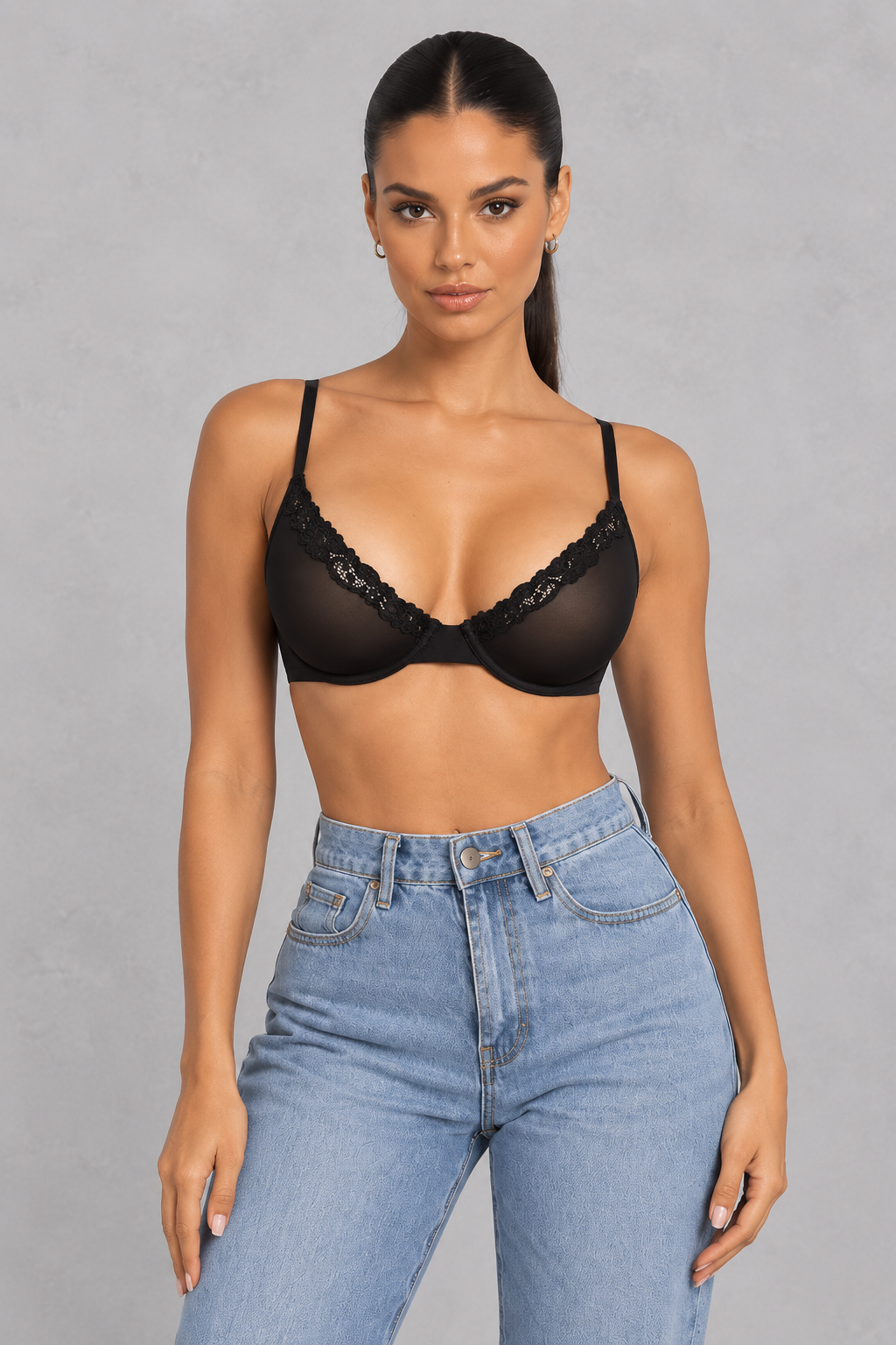 Sculp Sheer Mesh Balconette Support Bra