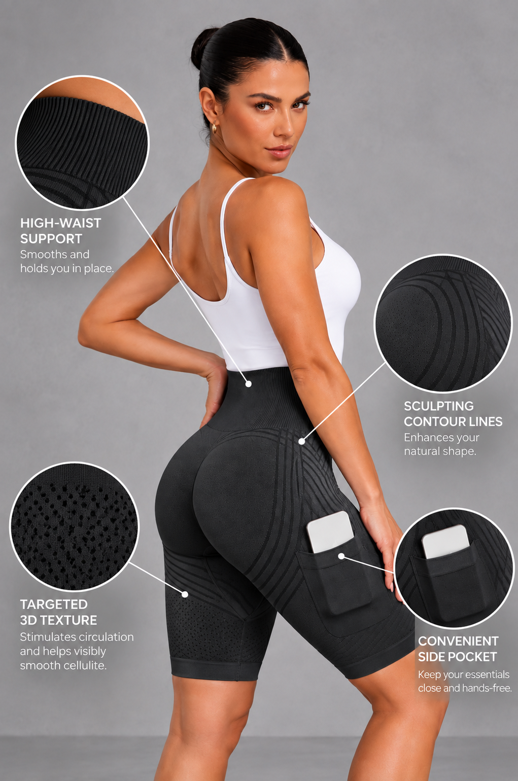 Sculp Cellulite Smoothing High Waisted Compression Shorts