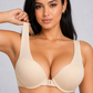 Sculp Front Clasp Racerback Push-Up Bra in Nude – front, strap detail