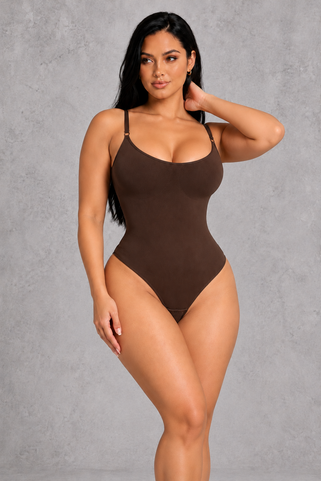 Sculp Seamless Shapewear Bodysuit in Brown – front view