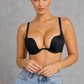 Sculp deep U plunge push-up bra in black – front view