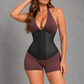 Sculp matte latex waist trainer corset in Black – alternate front view