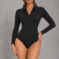 Sculp Seamless Long Sleeve V-Neck Shaping Bodysuit – front view