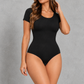 Sculp Short Sleeve Thong Shaping Bodysuit – Black
