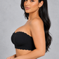 Sculp Scalloped Strapless Front Closure Bra in Black – side