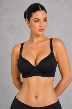 Sculp Seamless Sweetheart Underwired Bra in Black – front