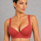 Sculp Seamless Sweetheart Underwired Bra in Brick Red – front