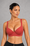 Sculp Seamless Sweetheart Underwired Bra in Brick Red – front