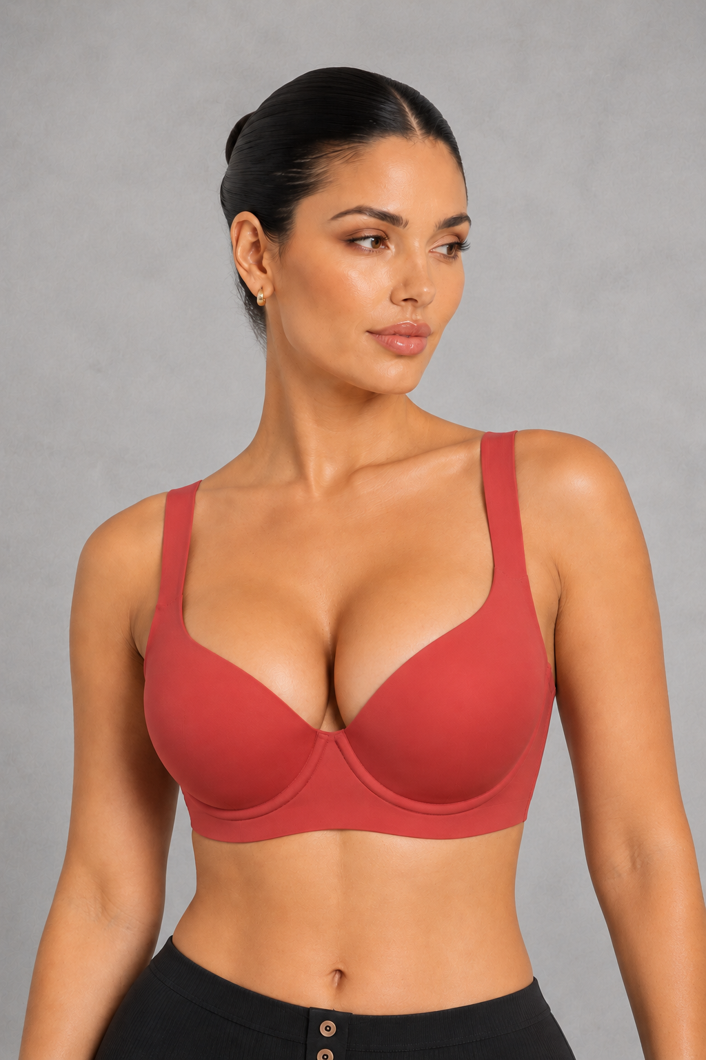 Sculp Seamless Sweetheart Underwired Bra in Brick Red – front