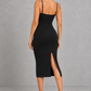 Sculp Tummy Control Shaping Dress in Black – back view with low back and back split