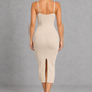 Sculp Tummy Control Shaping Dress in Nude – back view with low back and back split