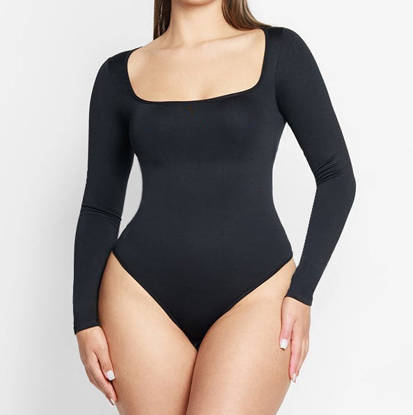 Sculp™ Square Neck Long Sleeve Sculpting Bodysuit