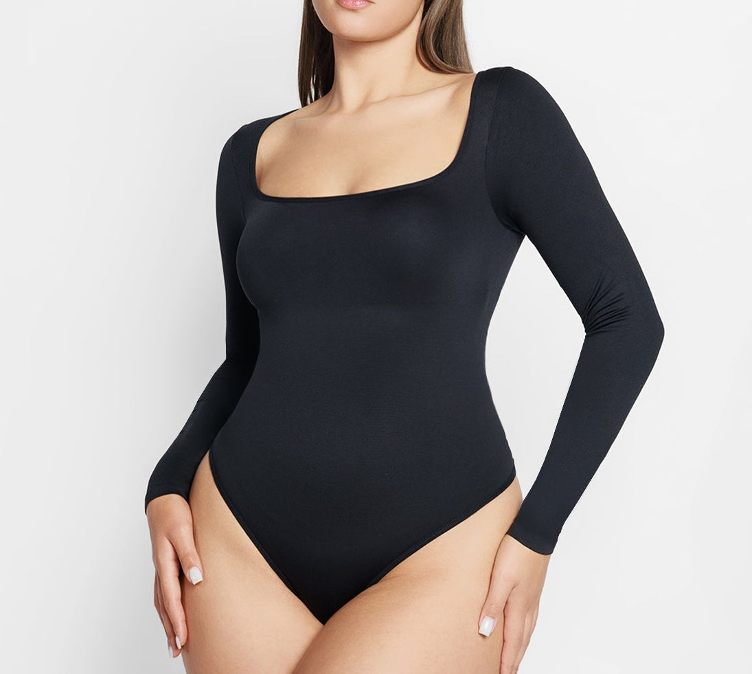 Sculp™ Square Neck Long Sleeve Sculpting Bodysuit
