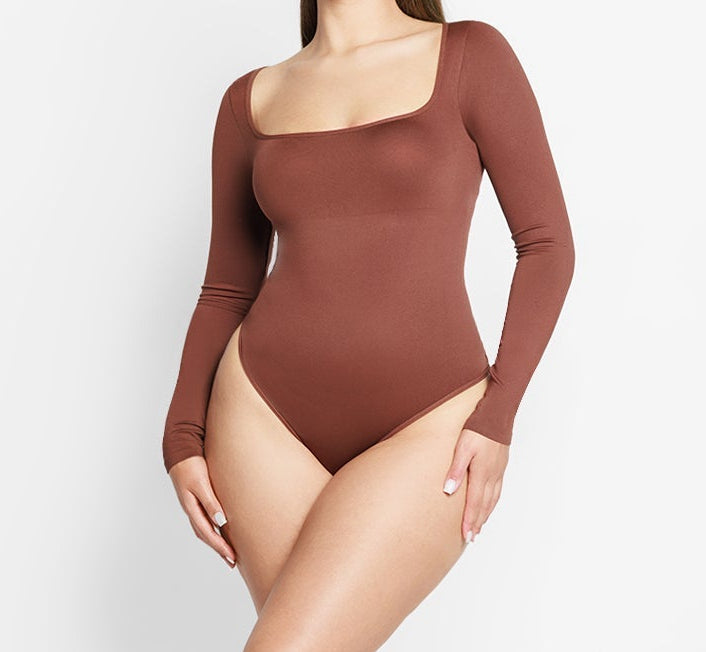 Sculp™ Square Neck Long Sleeve Sculpting Bodysuit