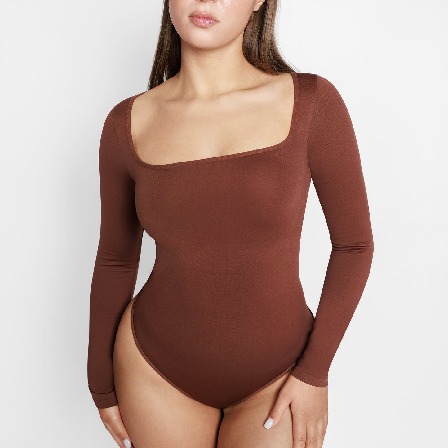 Sculp™ Square Neck Long Sleeve Sculpting Bodysuit