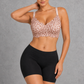 Sculp plus size leopard print wireless jelly bra in pink leopard – front view