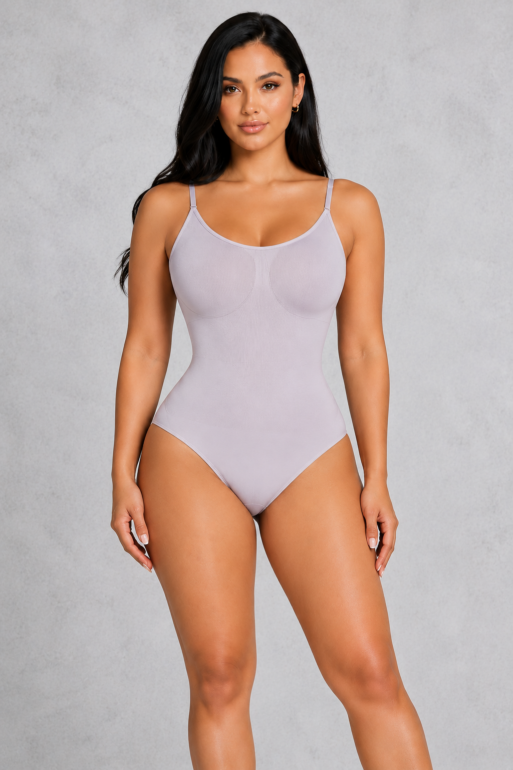 Sculp Thong Shapewear Bodysuit in Lilac – front view