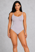 Sculp Thong Shapewear Bodysuit in Lilac – front view