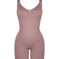 Sculp Ribbed Shaping Henley Bodysuit - Built-In Bra Tummy Control Bodysuit