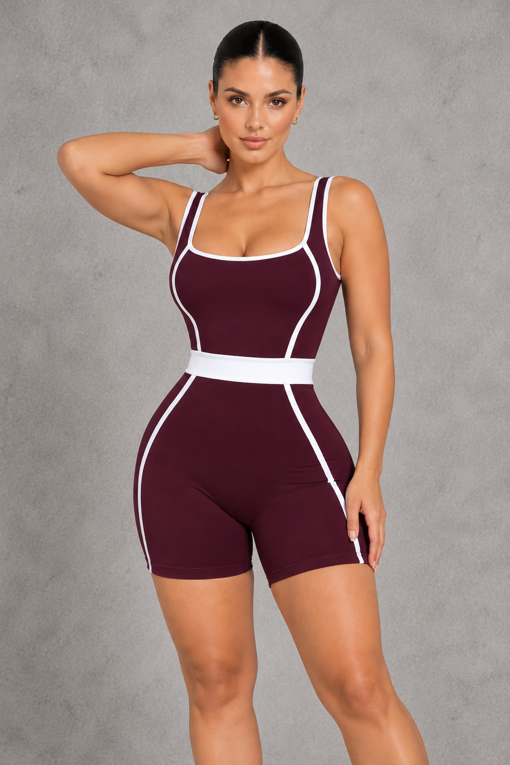 Sculp Contrast Trim Square Neck Unitard – image 4