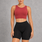 Sculp seamless scoop neck sports bra – studio view