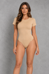 Sculp Short Sleeve Thong Bodysuit – Nude