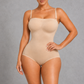 Sculp seamless strapless brief shaping bodysuit in nude, worn with detachable straps