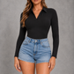 Sculp Seamless Long Sleeve V-Neck Shaping Bodysuit – image 4