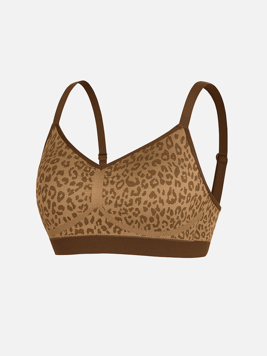Sculp Seamless Leopard Bra - Wireless Double-Layer Support Bra